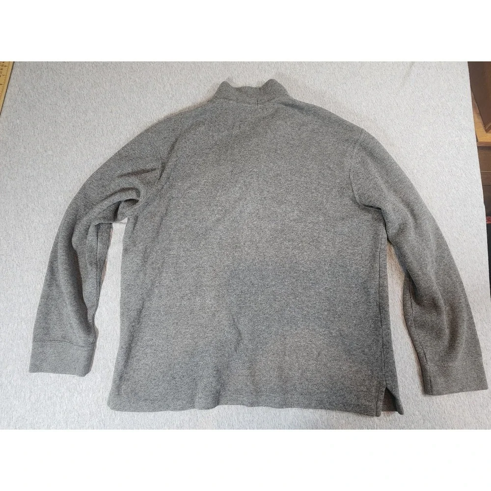 Polo Ralph Lauren Quarter Zip Sweater Mens L Gray Heather Knit Mock Neck
